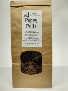 Products: Puppy Puffs 100g DogHouse Deli