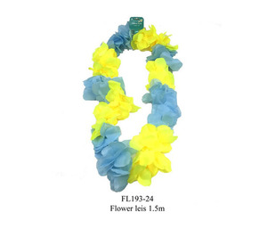 Flower Petal Leis 1.5m - Light Blue+Yellow - Dollar Mart And More