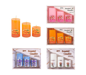 Products: Scented Pillar Candle 3pcs Mixed - Dollar Mart $2 And More