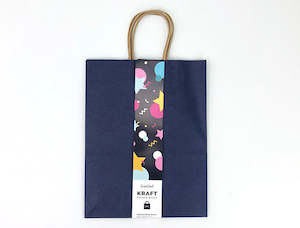Shmick Natural Kraft Partyware: 2pc Kraft Gift Bag 25x33x12cm Dark Blue