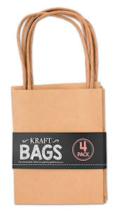 Shmick Natural Kraft Partyware: KRAFT BAGS 140X110X60MM 4PK