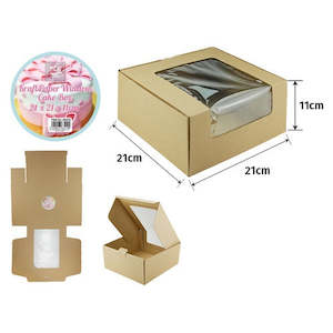 Shmick Natural Kraft Partyware: KRAFT PAPER WINDOW CAKE BOX