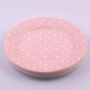Pink paper plates 23cm 12pk