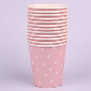 Luxe Pink: *12pk 200ml Pink Dotty Paper Cups
