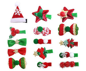 CHRISTMAS HAIR CLIP 5pk Asst