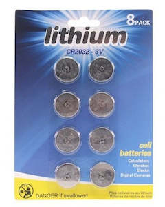 LITHIUM CR2032 BATTERY 8PK