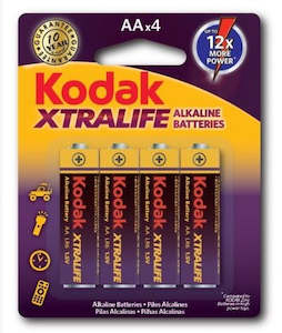 Batteries And Electrical: KODAK XTRALIFE ALKALINE AA 4PK