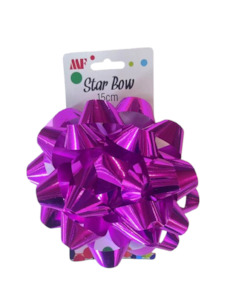 Gift Wrapping: Star Bow  Hot Pink 15cm