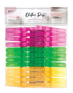 FLURO CLOTHES PEGS 24PK