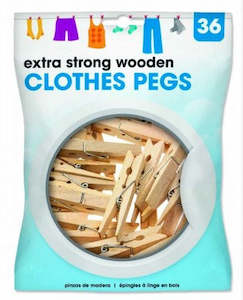 Laundry: WOODEN PEGS 36PK