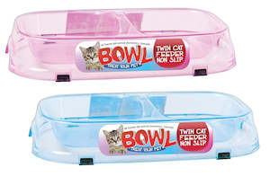 Pet Accessories: CAT BOWL DOUBLE TRANSPARENT