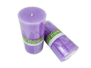 Candles And Incense: Scented Pillar Candle 7x14cm Purple Lavender