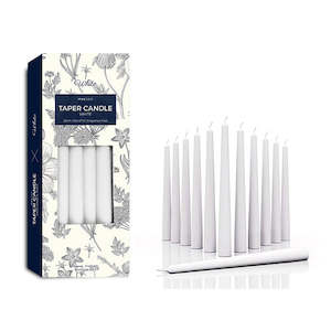 Taper Candle Unscented White 25cmx12pk