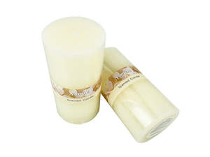 Candles And Incense: Scented Pillar Candle 7x14cm Cream Vanilla