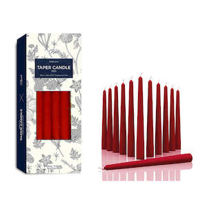 Candles And Incense: Taper Candle Unscented Red 25cmx12pk