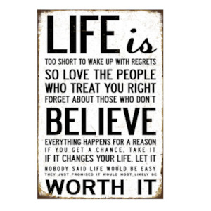 Plaques: Life Metal Wall Art