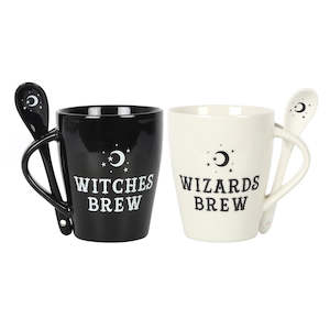 Fantasy: Witches and Wizards Couples Mug and Spoon Set
