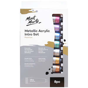 Art Supplies: MM Metalllic Acrylic Intro Set 8pc 18ml