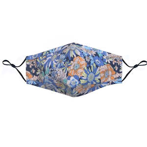 Reusable Face Mask Blue Flowers