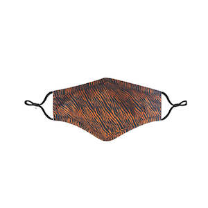 Face Masks: Reusable Face Mask Orange Animal Print