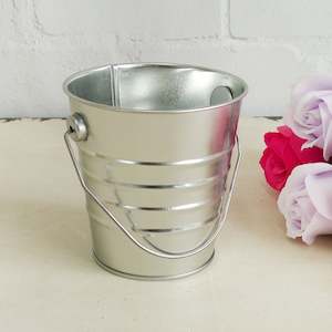 Shmick Sophisticates Gold Silver: Silver Mini Tin Bucket