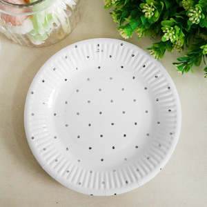 Shmick Sophisticates Gold Silver: 12pk 18cm Paper Plate - Metallic Silver