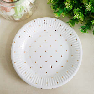 12pk 18cm Paper Plate - Matellic Gold Do