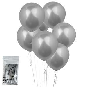 Shmick Sophisticates Gold Silver: Metallic Silver Balloons 6pk