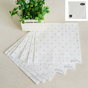 Silver Dotty Napkin 20pk 33x33cm