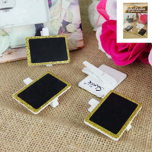 Gold Message Blackboard Peg 4pk