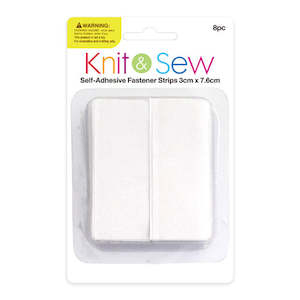 Sewing And Haberdashery: K&S Self Adhesive Strip White 8pc