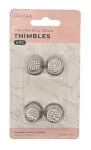 Sewing And Haberdashery: METAL THIMBLES 4PC