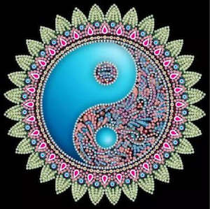 Rhinestone Diamond Art Yin Yang 30x30cm