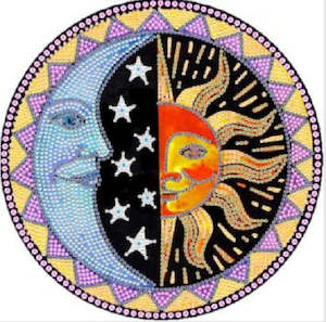 Rhinestone Diamond Art Sun/Moon 30x30cm