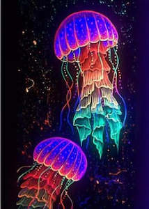Diamond Art: 5d Diamond Art Jelly Fish 30x40cm