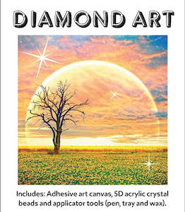 Diamond Art: 5D Diamond Art 30x30cm Field with Sunset