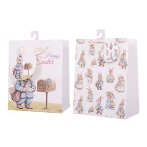 Easter: Easter Gift Bag Bunny Old W Large 26x32x12cm