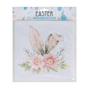 25pk Easter Bunny Ears Napkin 33cm