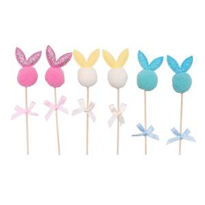 Easter: 6pk 14cm Bunny Picks