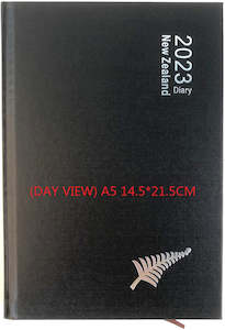 Diary 2025 A5 Hard Cover Day View Black