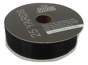 Organza Ribbon 2cm x 22.86m Black