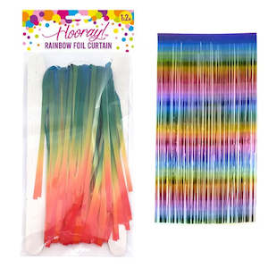 Party Decorations: Foil Curtain Rainbow 1mW x 2mH