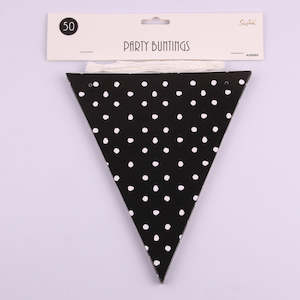 50pk Black Style Bunting