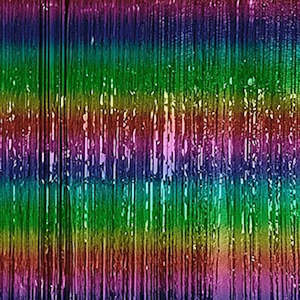 Foil Tinsel Curtain 1m x 3m COLOURFUL
