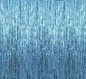 Foil Tinsel Curtain 1m x 3m LIGHT BLUE