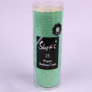 25 Mint Dotty Baking Cups