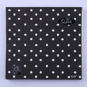 Luxe Black: BLACK DOT NAPKINS 33CM 20PK