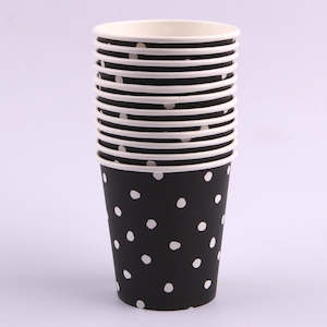 Luxe Black: BLACK DOT CUPS 200ML