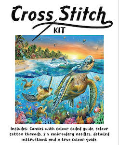 Cross Stitch 30x30cm Turtles