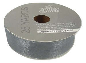 Organza Ribbon 2cm x 22.86m SILVER
